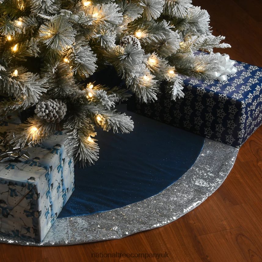 decoration | National Tree Company 48\ Arctic Lights Collection Navy and Silver Tree Skirt F2L4F570